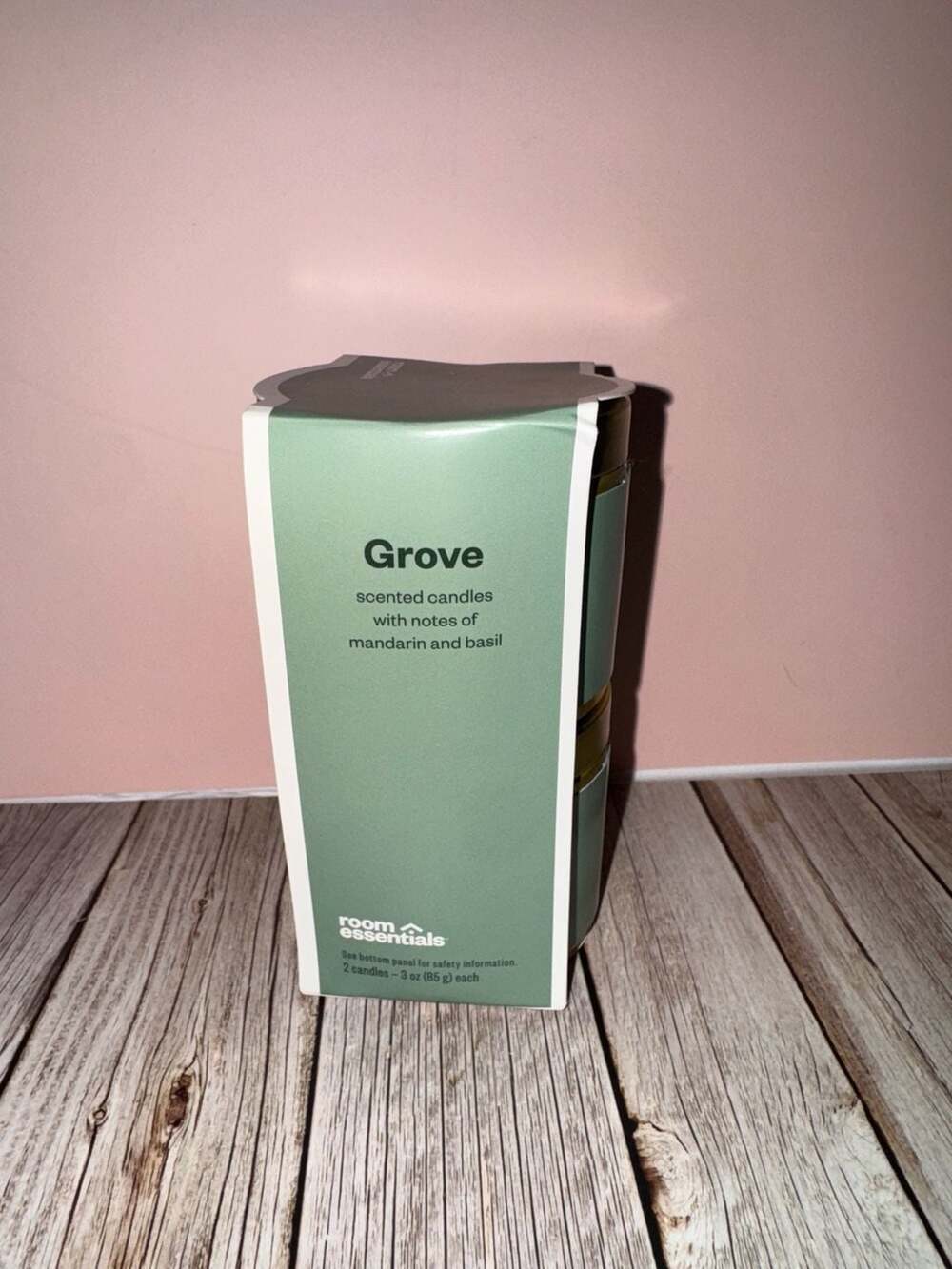 Room Essentials 2pk 3oz Grove Tin Scented Candles Mandarin and Basil - Picture 3 of 3